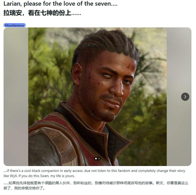 玩家请愿拉瑞安：《神界》新作别听社区反馈瞎改