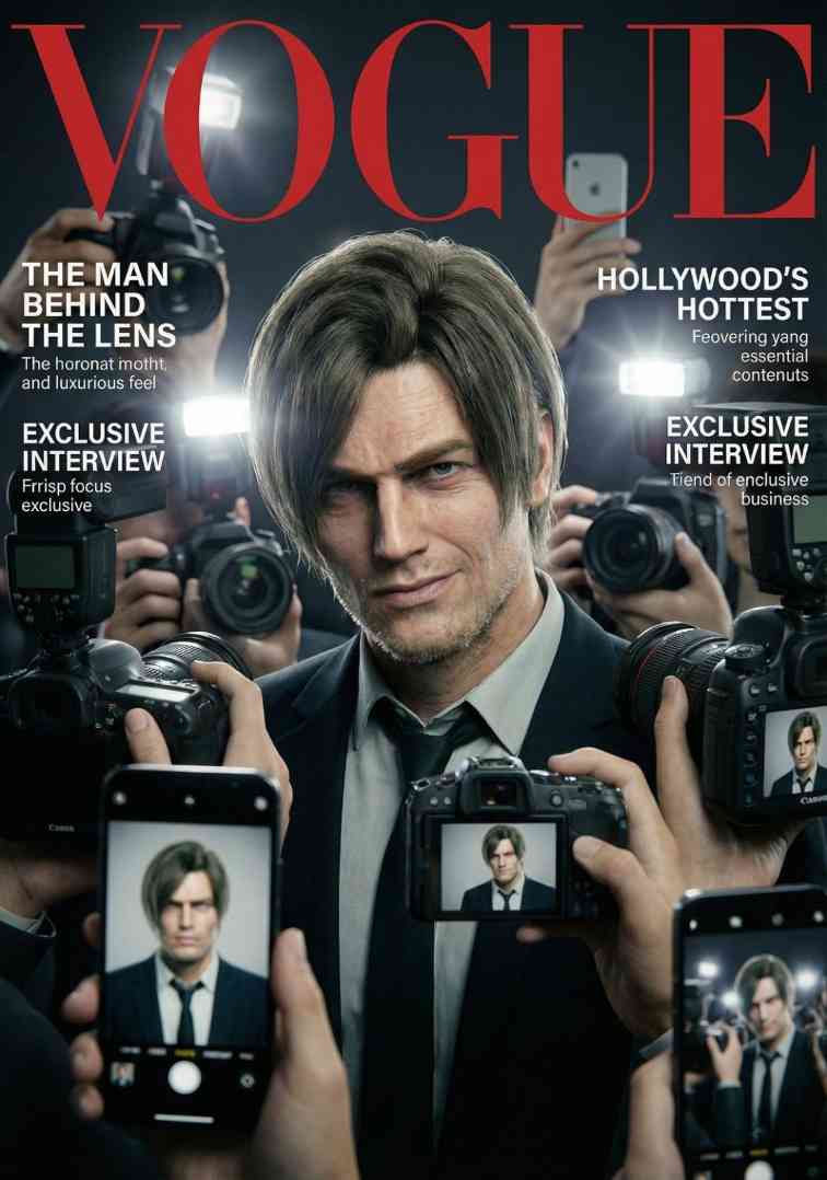 饭制《生化危机9》杂志海报 里昂格蕾丝成明星