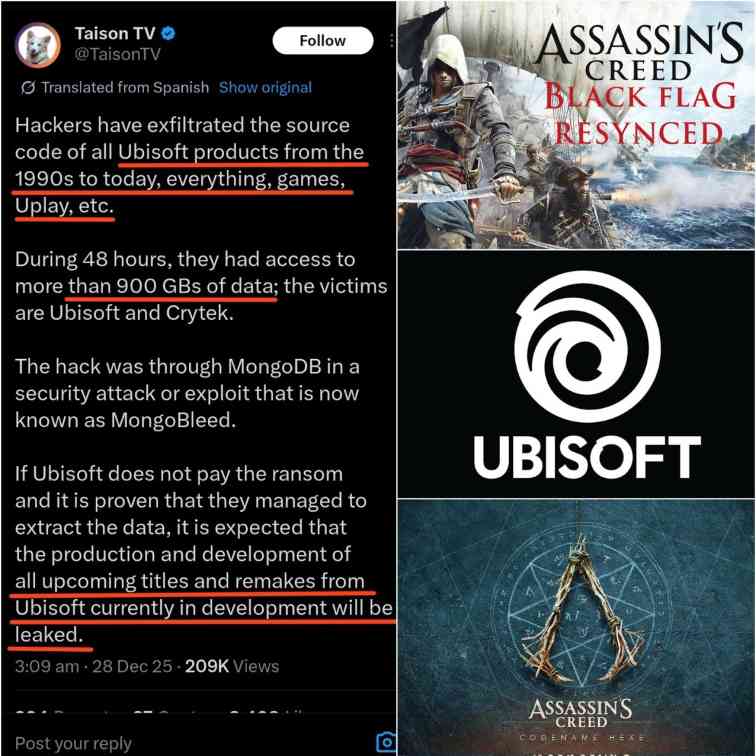 《看门狗》成真！育碧遭黑客攻击偷走900G数据 包含Uplay平台